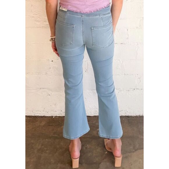 $68 We The Free in My Feelings Cropped Slim Flare Jeans - Picture 3 of 4